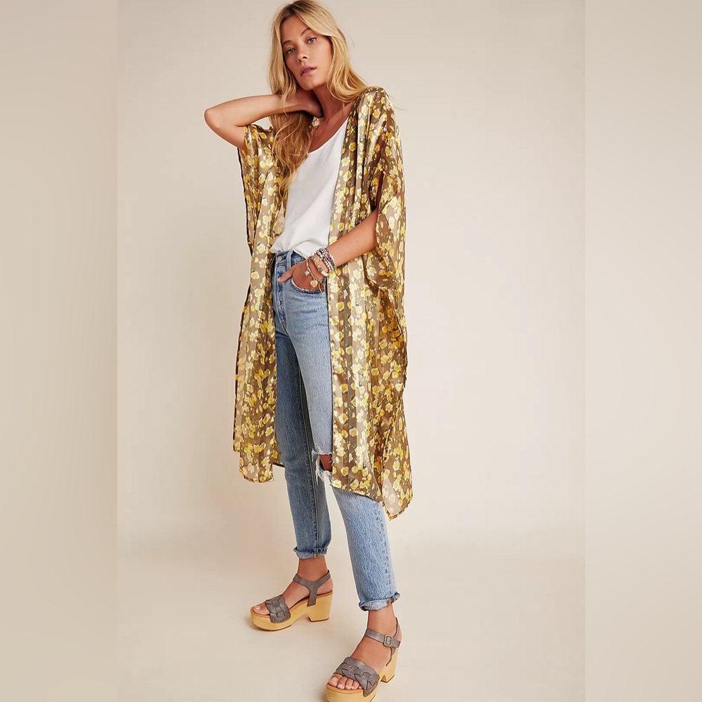 NWT Andersen & Lauth Isolde Kimono Anthropologie One Size Floral Open Duster